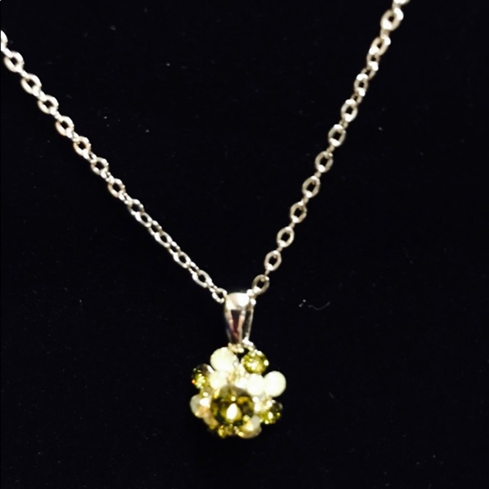 Crystal Bouquet (Olive) Necklace